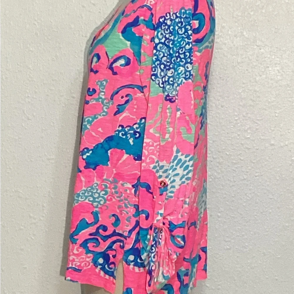 Lilly Pulitzer Jennifer women’s long sleeve Colorful Womens blouse size medium